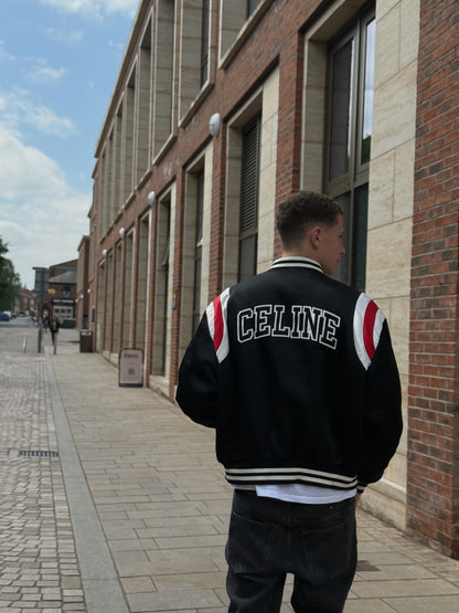 Celine Logo Varsity Bomber-50, UK Large