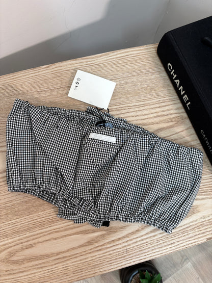 Prada Black & White Gingham Boob Tube - New In Tags 38/small