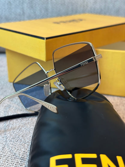 Fendi Blue Two Tone Pentagon Frame Sunglasses
