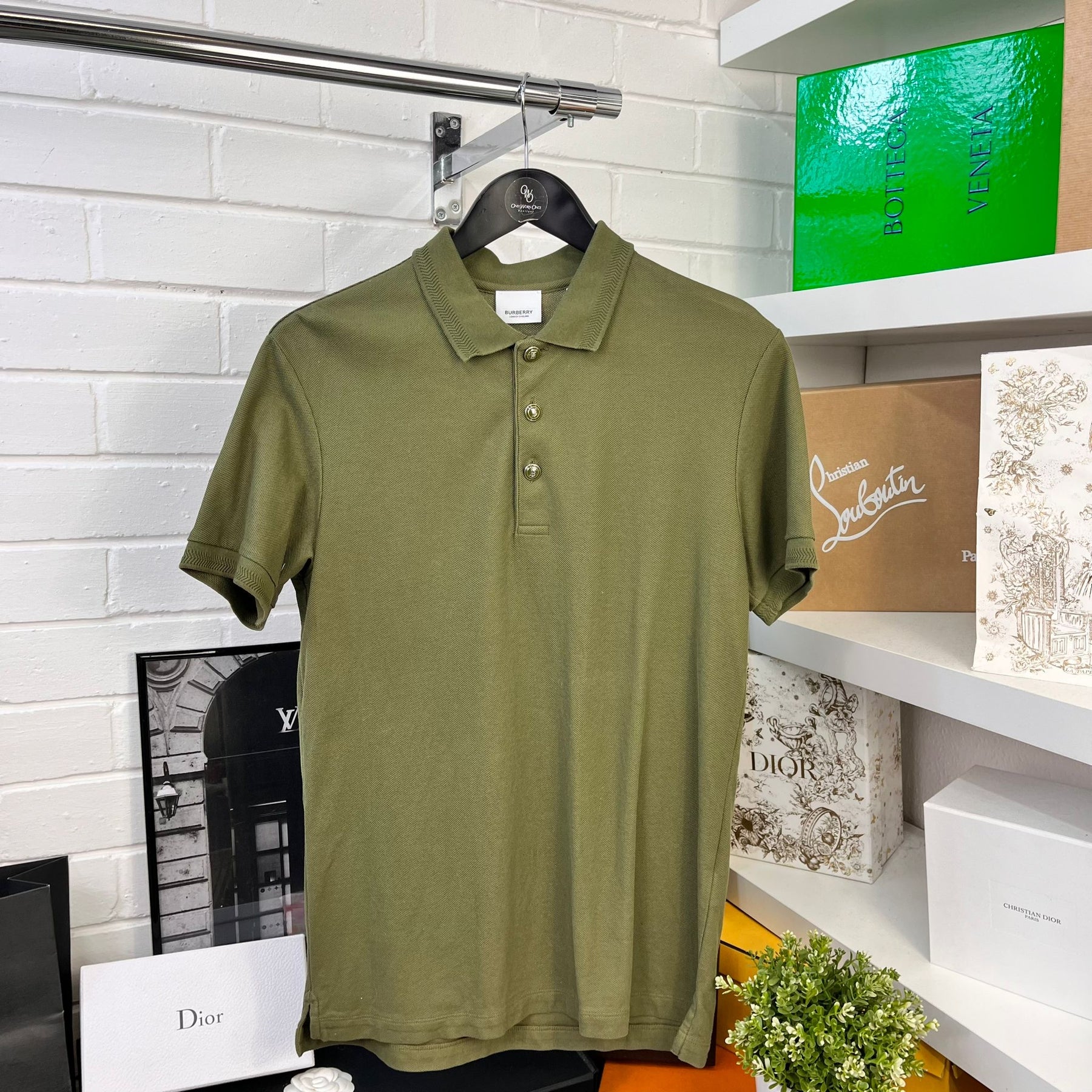 Burberry polo khaki sale