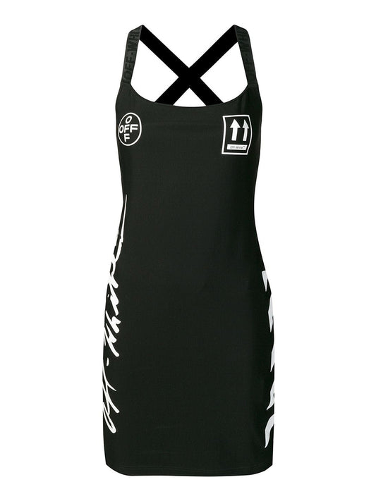 Off-White Black Logo Strap Dress New In TagsUK10