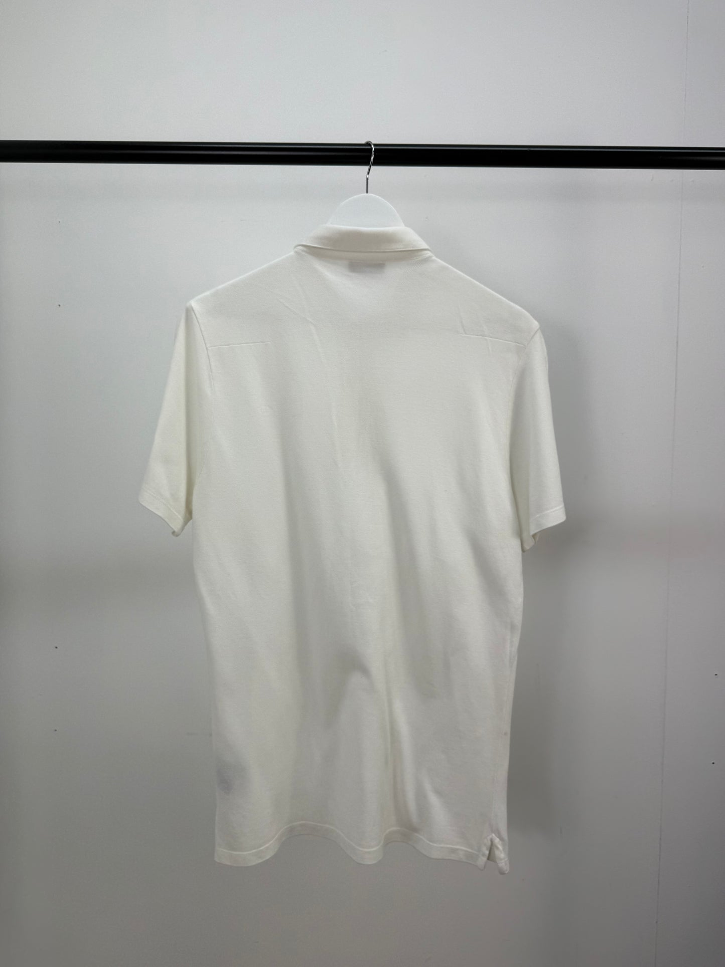 Dior White CD Silver Logo Polo Top -Medium