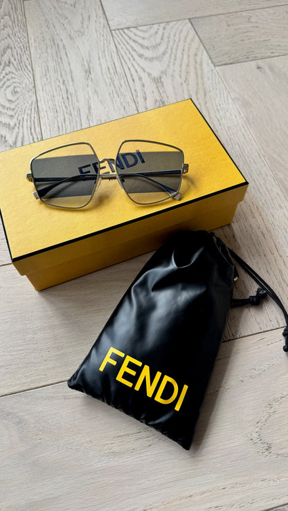 Fendi Blue Two Tone Pentagon Frame Sunglasses