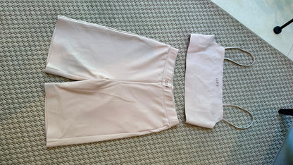 Off-White Nude Logo Crop Top & Cycling Shorts Co-Ord Set – IT 40 / UK 8