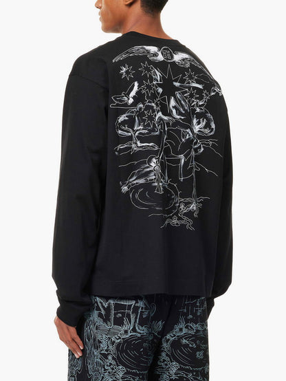 Givenchy Black Long Sleeve Tarot Print T-Shirt – Large