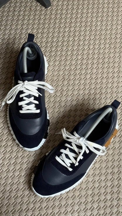 Hermes Navy Gold Bounce Trainers - 40/UK 6