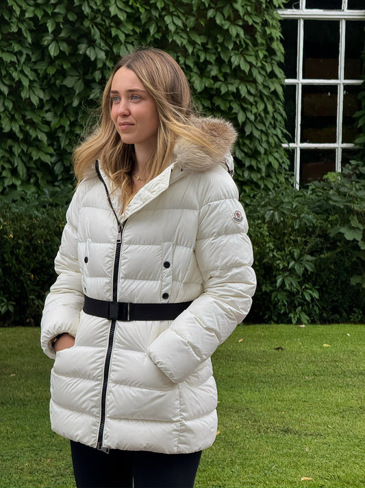 Moncler White Clion White Puffer Jacket - 3 / UK 14