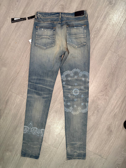 Amiri Blue Bandana MX1 Jeans – New In Tags 36