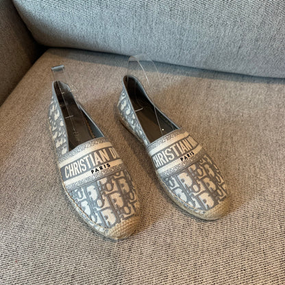 Dior Grey Oblique Gravville Espridille Shoe - UK 4.5