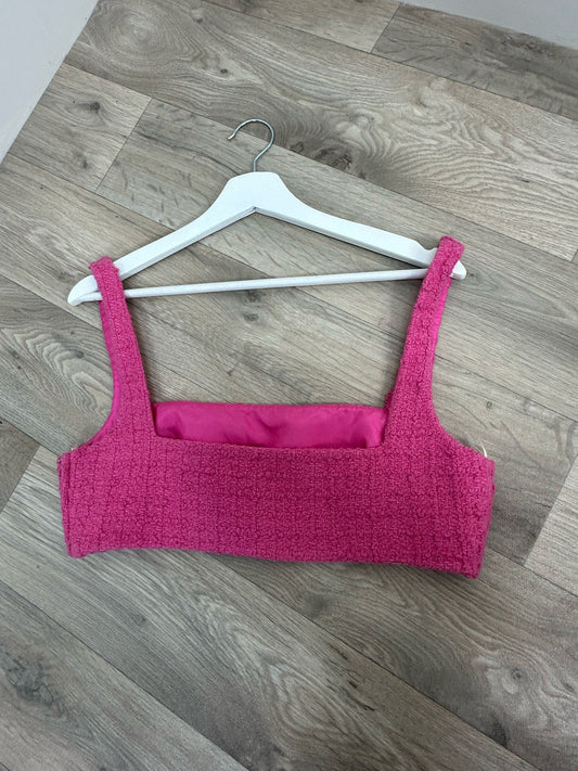 Valentino Pink Tweed Bralette UK12