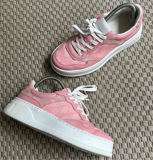 Gucci Pink GG Chunky B Trainers-UK 5