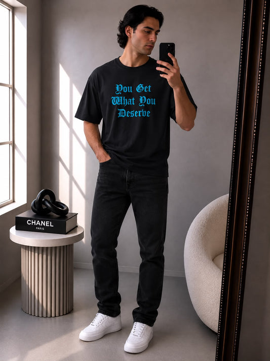 Amiri black You Get What You Deserve T-shirt, size Small