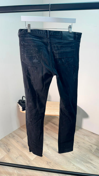 Givenchy Black Distressed Skinny Jeans – 32 RICO FIT
