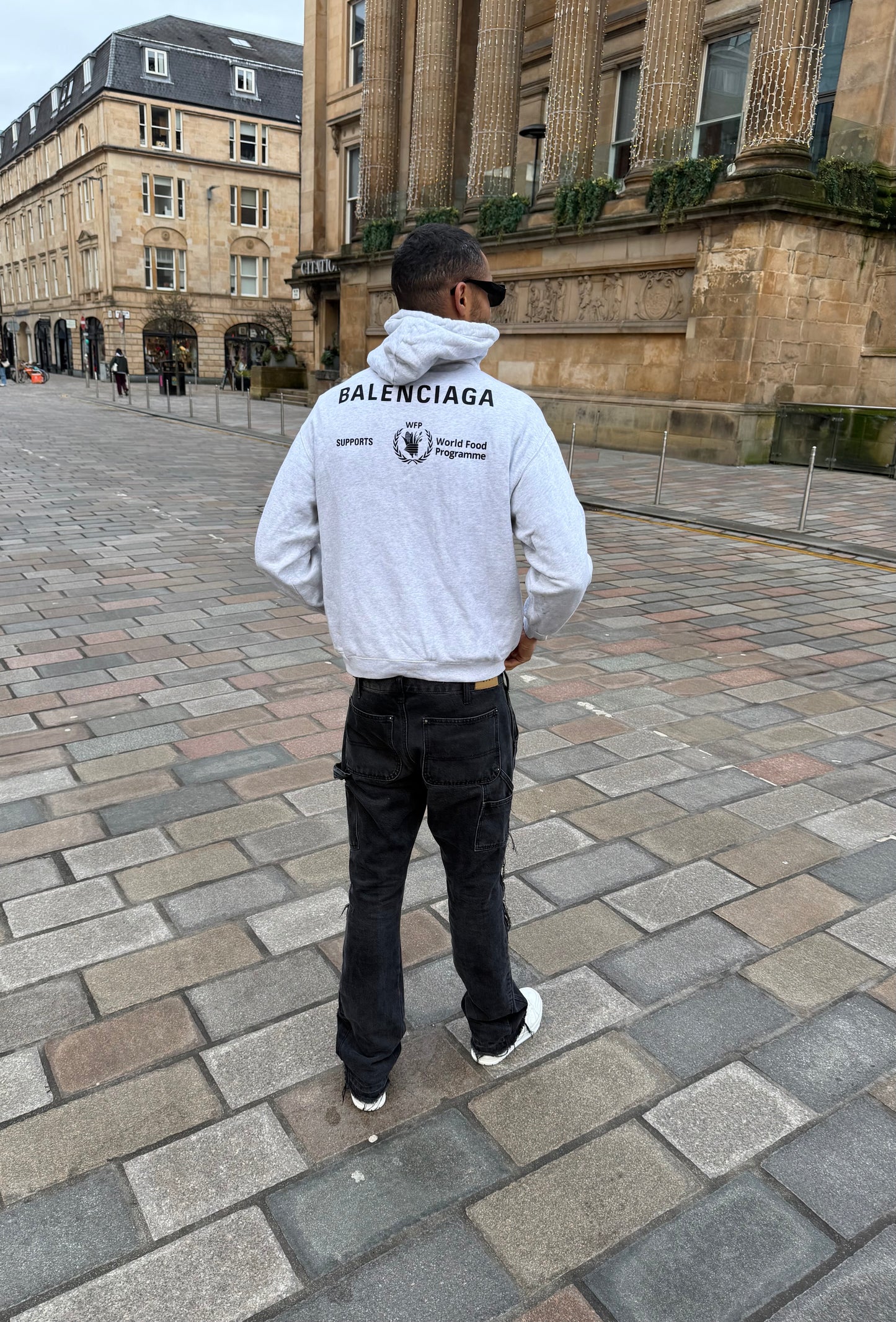 Balenciaga Grey WFP Political Hoodie – Medium