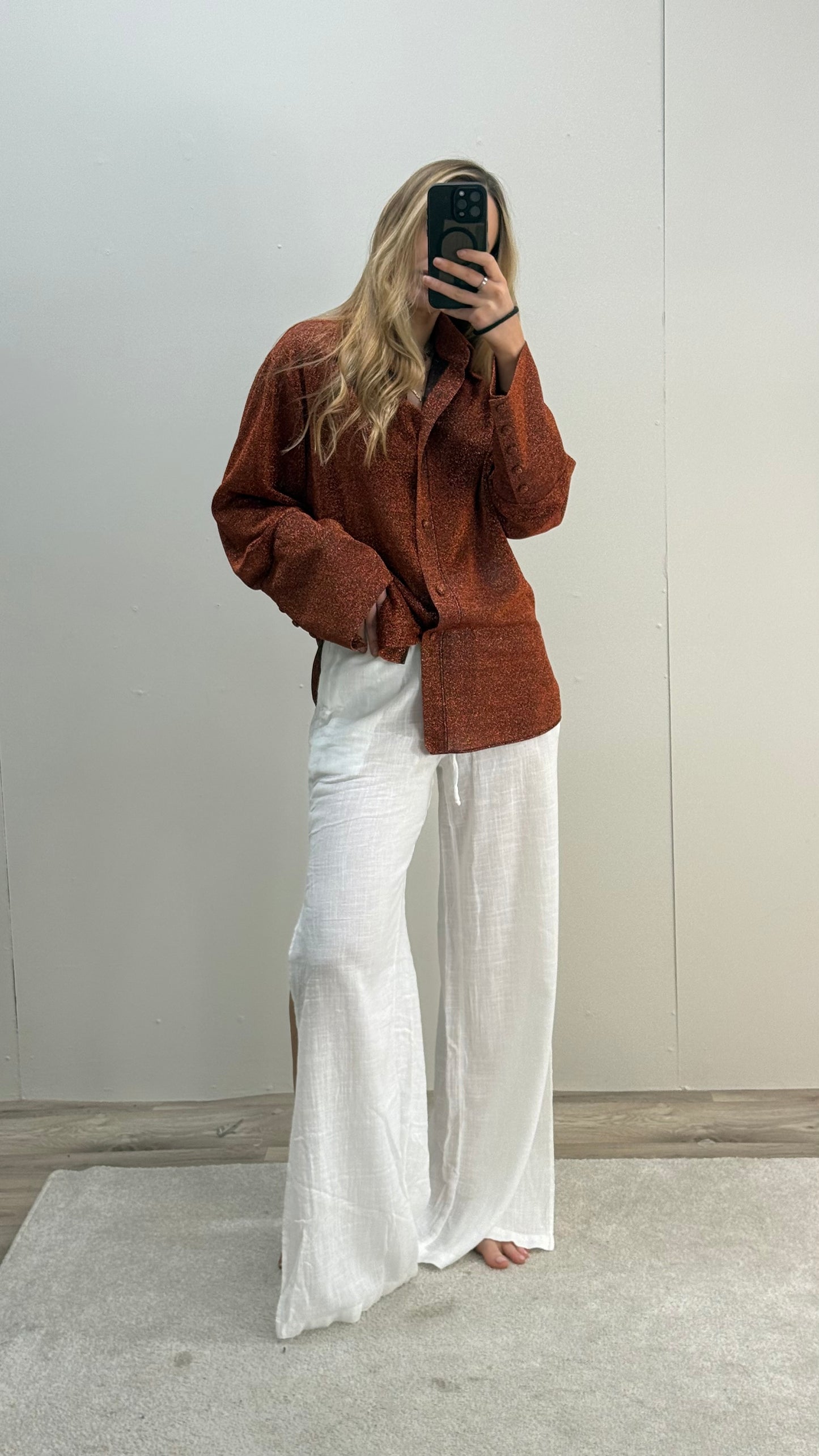 Oséree Bronze Glitter Lumier Shirt S-M