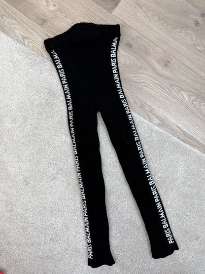 Kids Balmain Black Frill Jumper & Black Ribbed Logo Leggings  - Age 6
