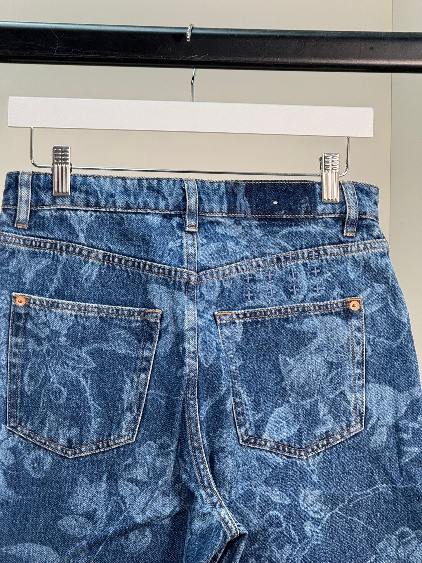 Ksubi Blue Denim Florall Jeans - 28"
