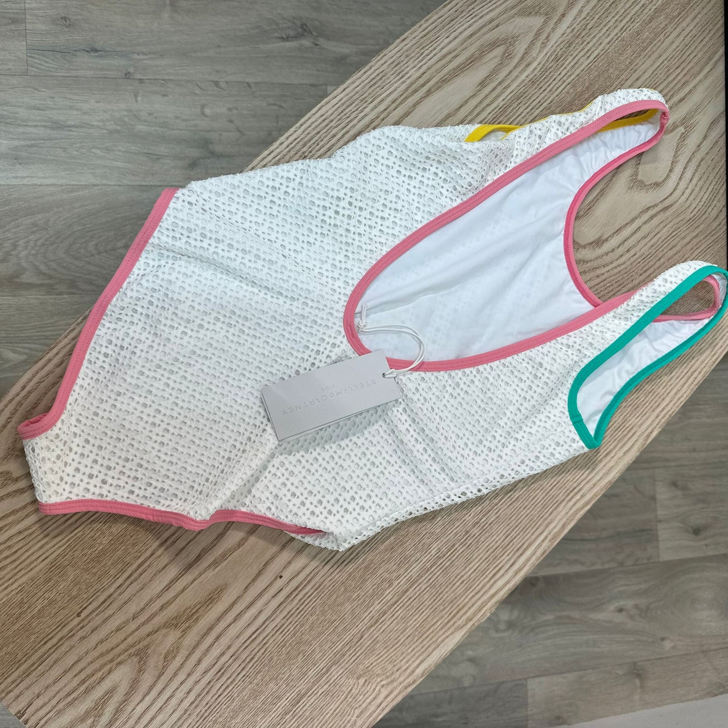 Kids Stella McCartney White Pink Green Butterfly Swimsuit – New In Tags Age 14