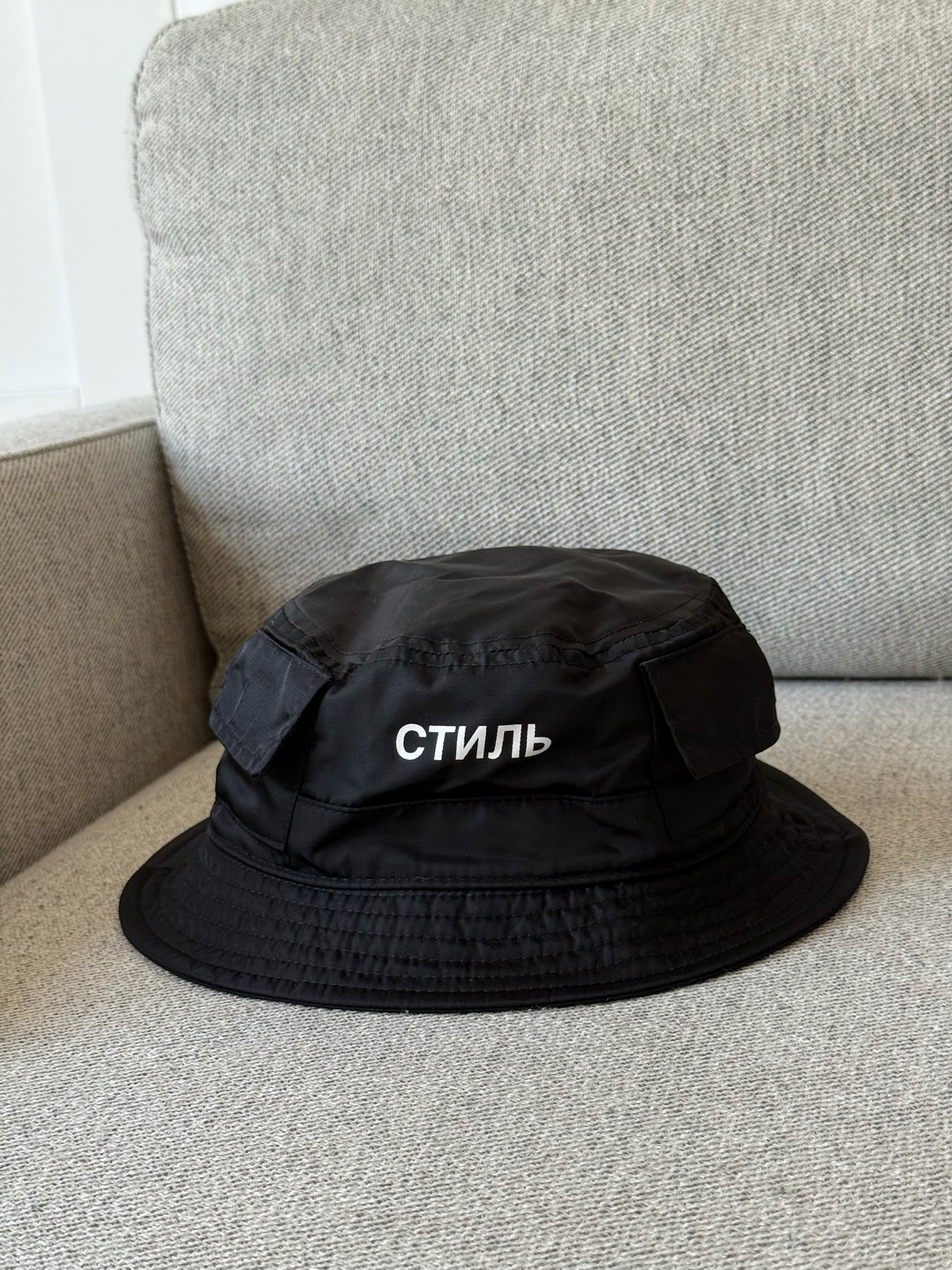 Heron Preston Black Orange Bucket Hat - One Size