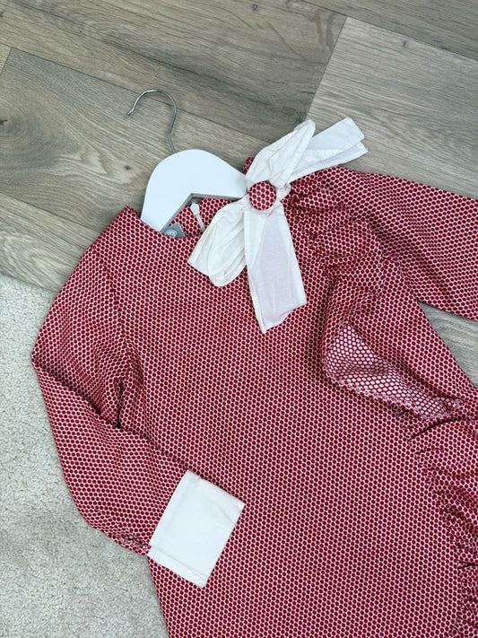 Kids Rochy Red And White Bow Dress Age 6