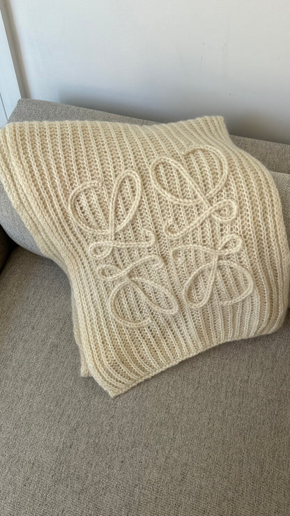 Loewe Cream Mohair Anagram Scarf