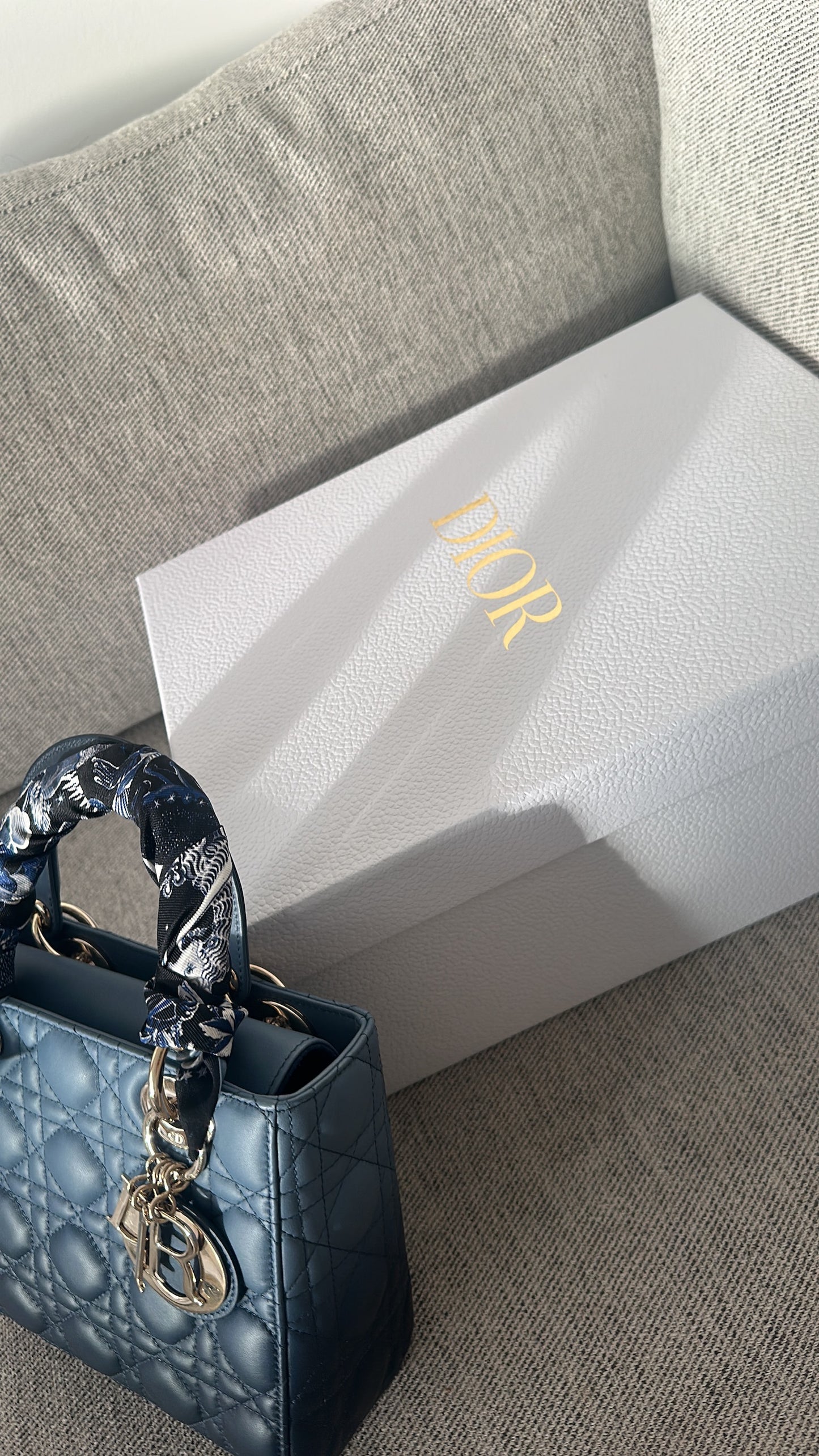 Christian Dior Small Dior My ABC Lady Dior Ombré Blu - In Box Inc Silk Twill And Long Strap