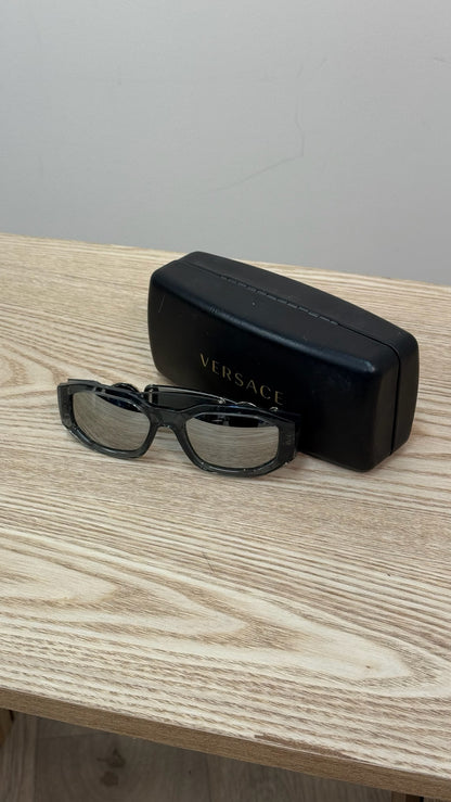 Versace Grey & Gold Hardware Sunglasses