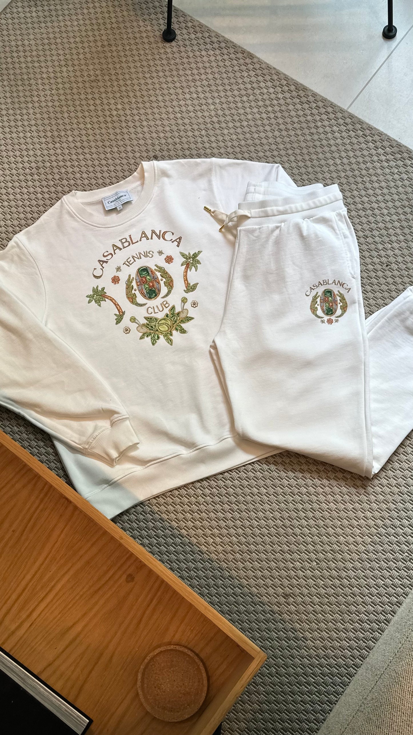 Casa Blanca Tennis Club WhiteJoyaux D'Afrique Embellished Tracksuit Set - L/XL
