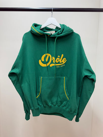 Drôle De Monsieur Green Yellow Logo Hoodie- In Tags Small