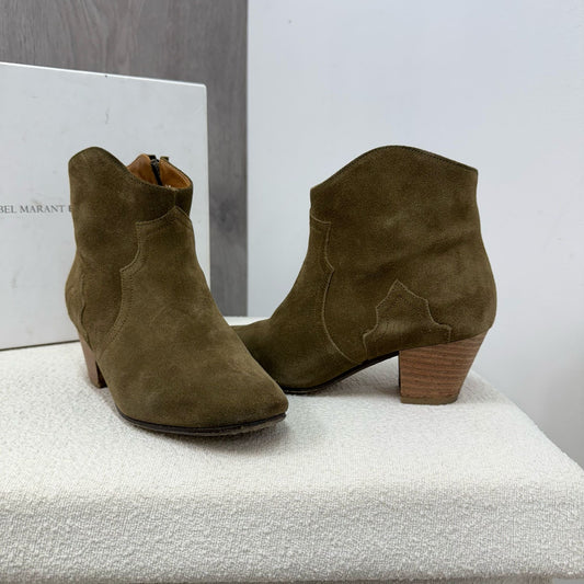 Isabel Marant Velvet Boots Brown Cowboy Boots - UK 2