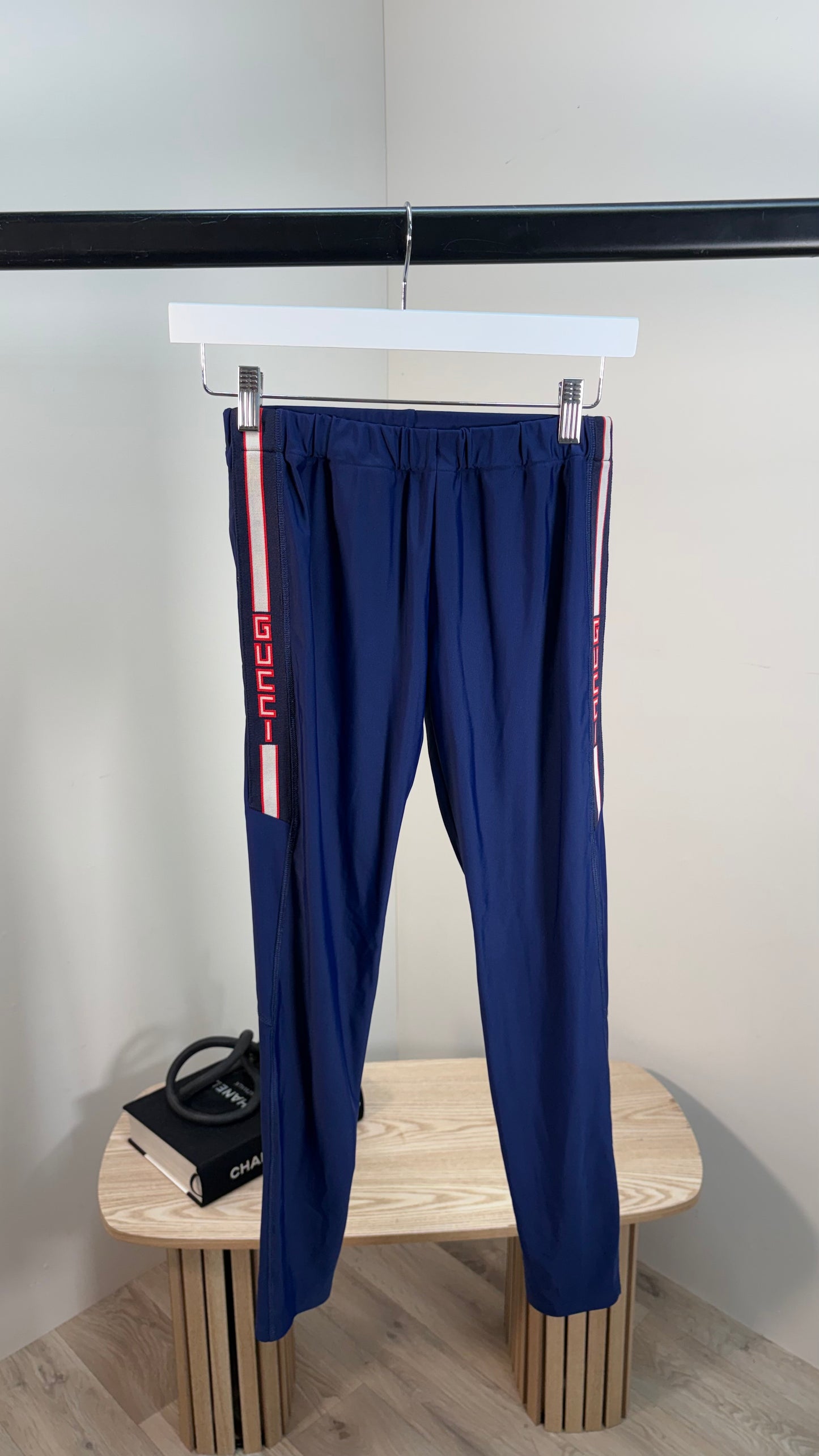 Kids Gucci Navy Red Stripe Logo Leggings – Age 12