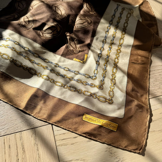 Cartier Les Must De Cartier Chains Interlock Silk Scarf – 84 x 84 cm