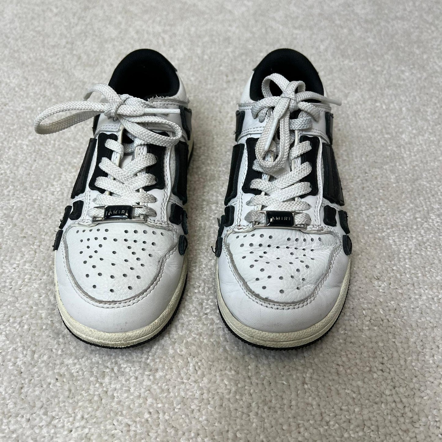 Kids Amiri White & Black Bone Trainers - EU 29