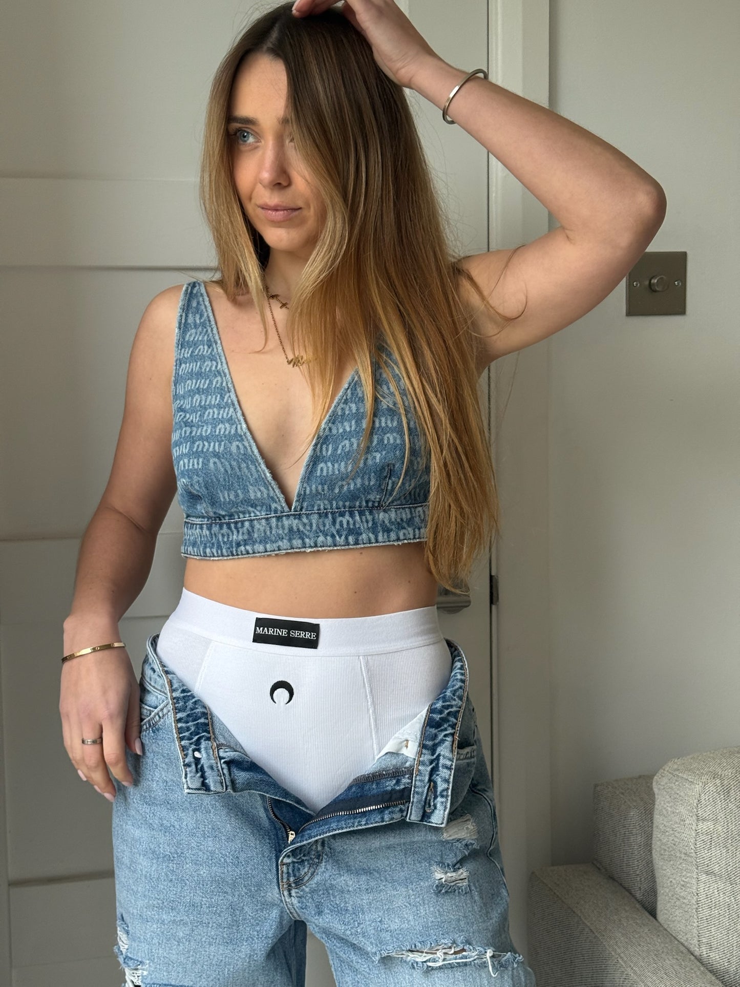 Marine Serre White Logo High-Waisted Underpants - New In Tags Large