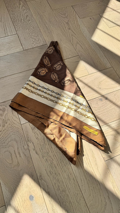 Cartier Les Must De Cartier Chains Interlock Silk Scarf – 84 x 84 cm