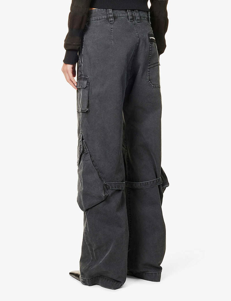 Acne Studios Black Denim Flared Combat Style Jeans - 36 (8-10)