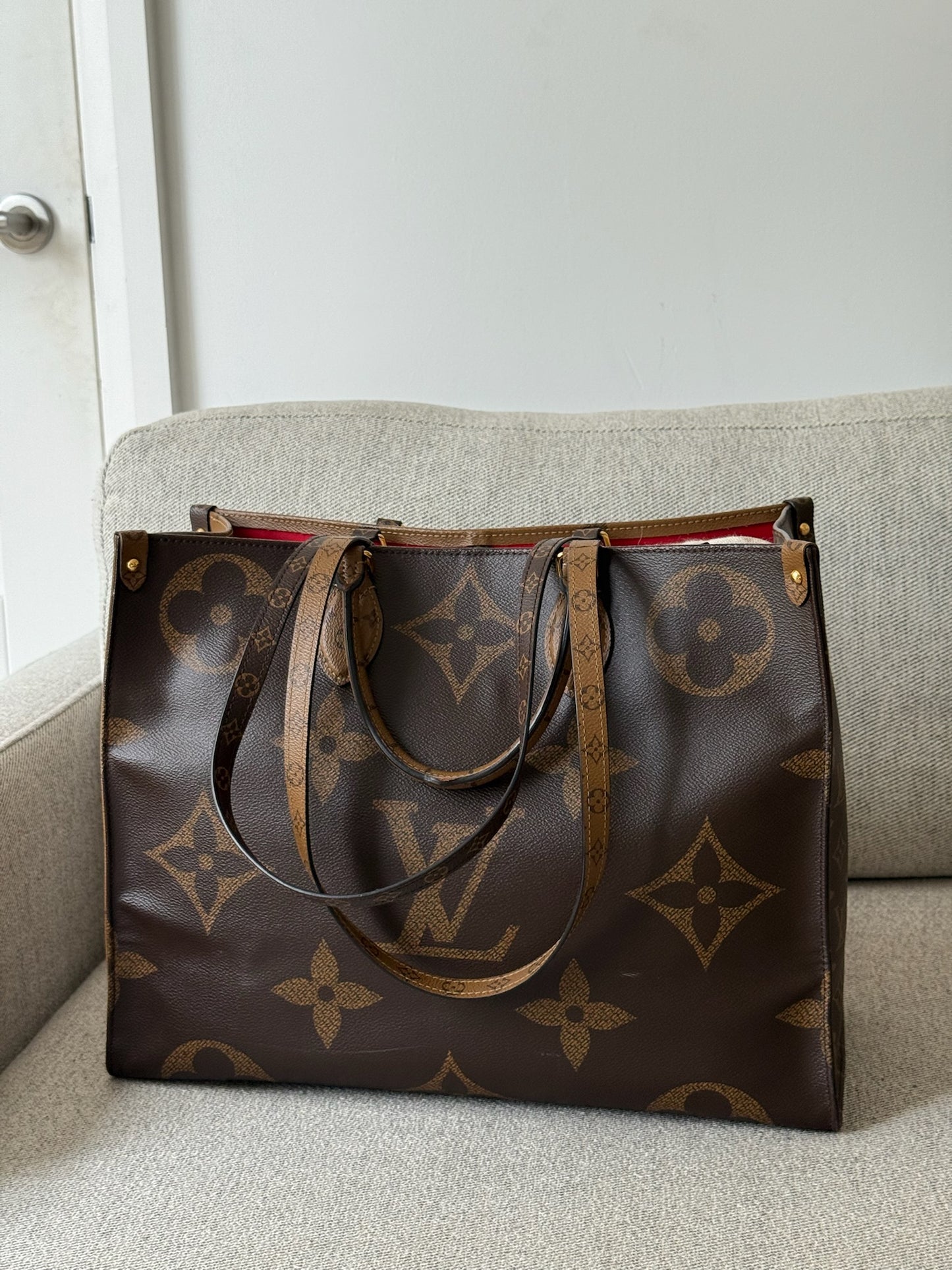 Louis Vuitton OnTheGo GM Tote Bag Monogram Brown Leather Bag