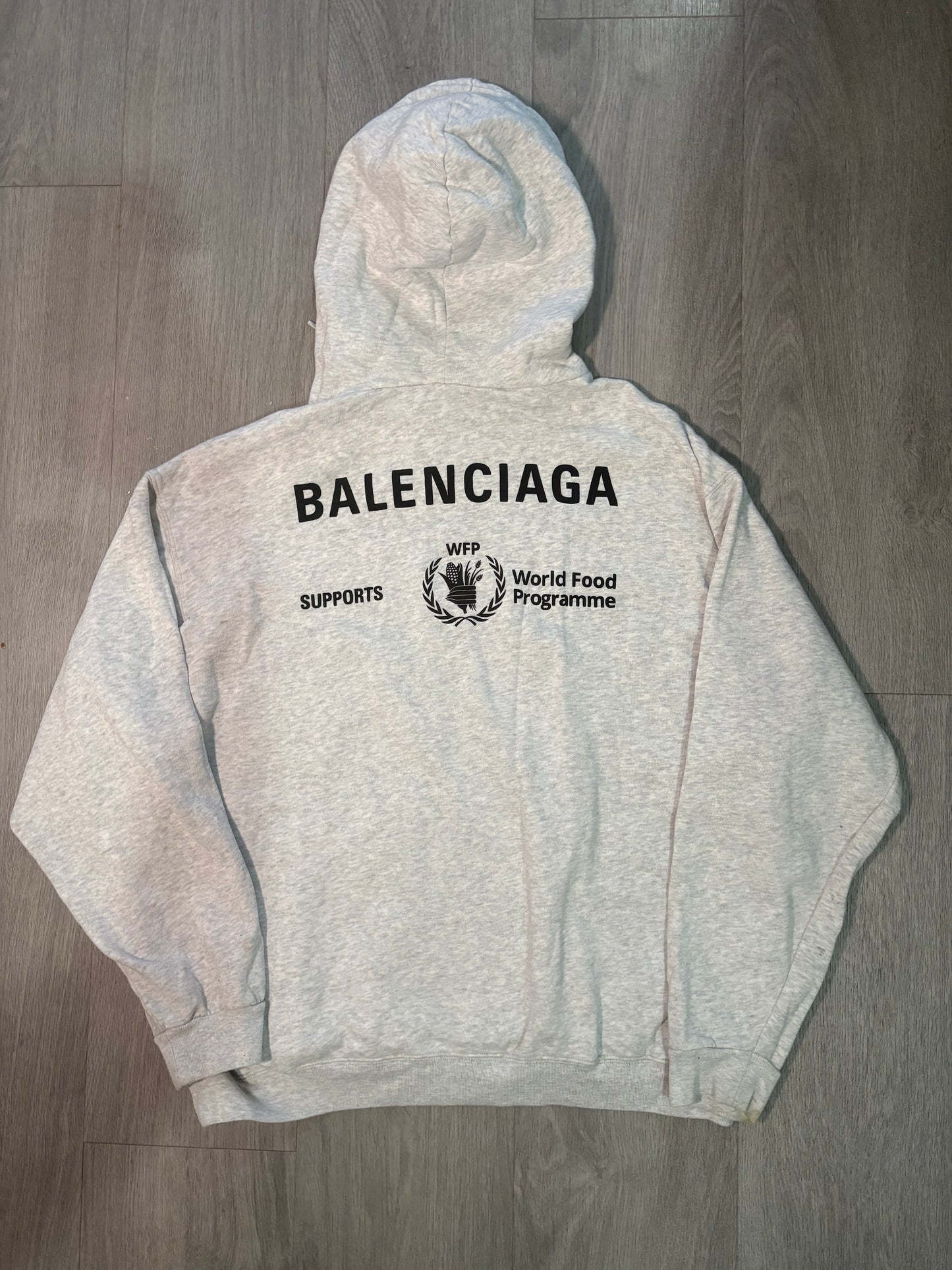 Balenciaga Grey WFP Political Hoodie – Medium