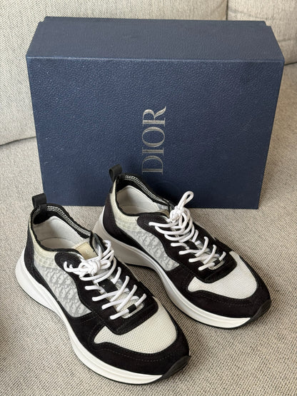 Dior B25 Oblique Black Suede White Trainers - 42/UK8