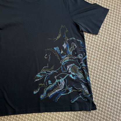 Hermès men’s Navy blue unicorn horse T-shirt - XL