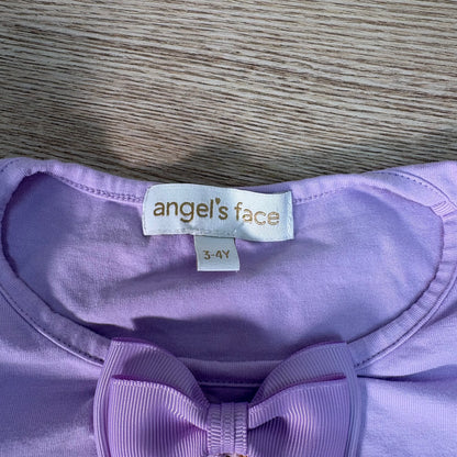 Kids Angel Face Purple Ruffle Top – Age 6-7