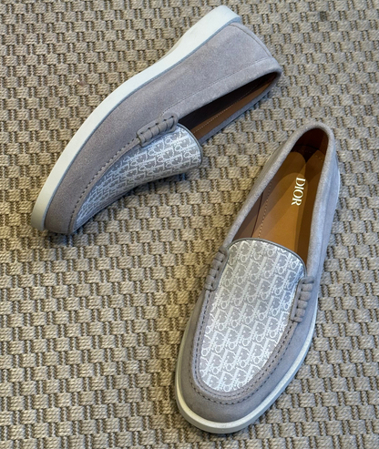 Dior Granville Light Grey Suede Oblique Loafer – UK 8