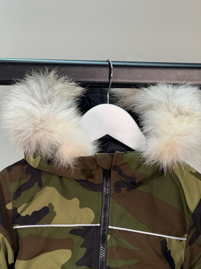 Canada Goose Kids Camo Grizzly Bomber Fur Coat - Brand New In Tags Age 1-2