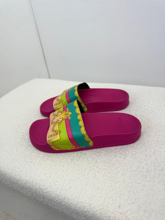 Kids Versace Pink,Green & Blue Slider - EU 35 UK 2.5