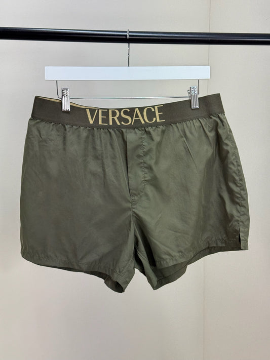 Versace Green Band Logo Swimshorts - 7