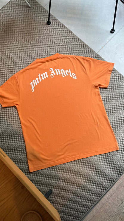 Palm Angels Orange teddy bear logo T-shirt - XXL