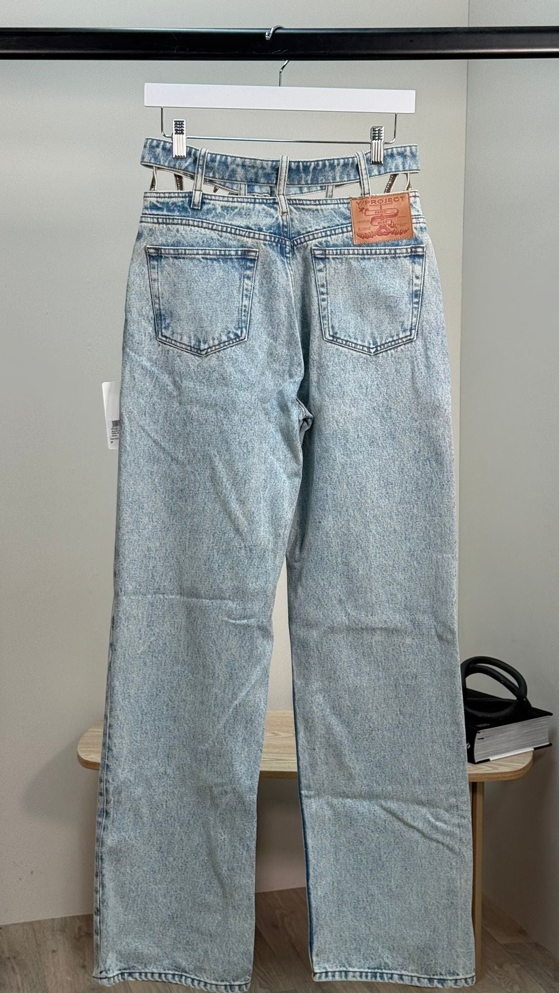 Y/Project Ice Blue Buckle Straight Leg Jeans - Brand New In Tags 27"