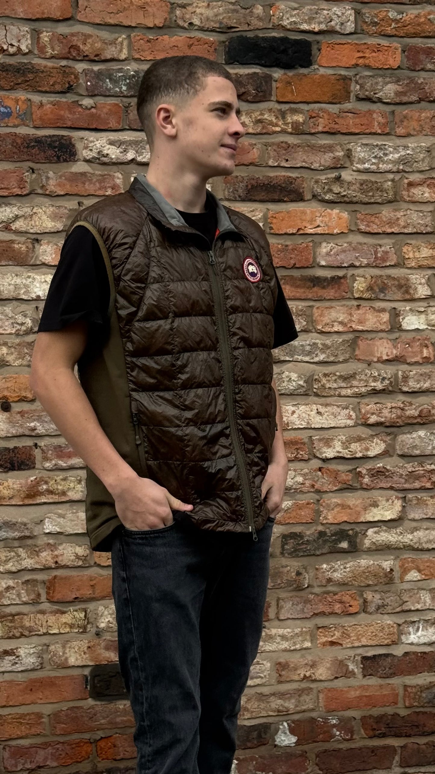 Canada Goose Khaki Padded HyBridge Lite Vest Gillet - XL