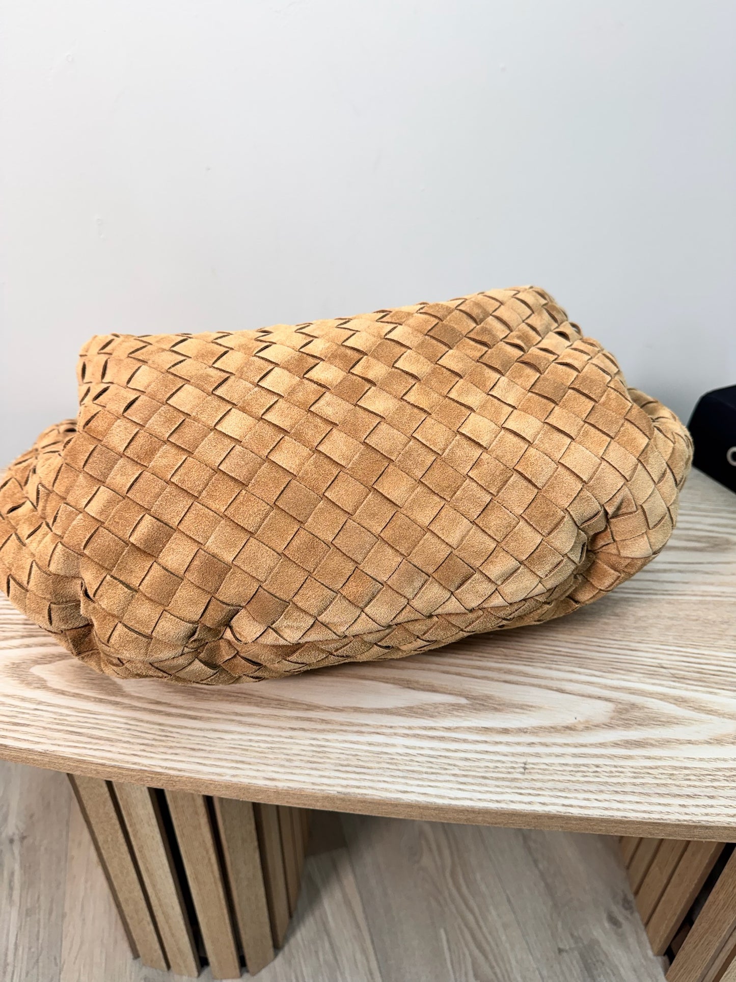 Bottega Veneta Brown Amber Gold Large Jodie Suede Hobo Bag - New No Tags