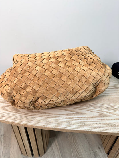 Bottega Veneta Brown Amber Gold Large Jodie Suede Hobo Bag - New No Tags